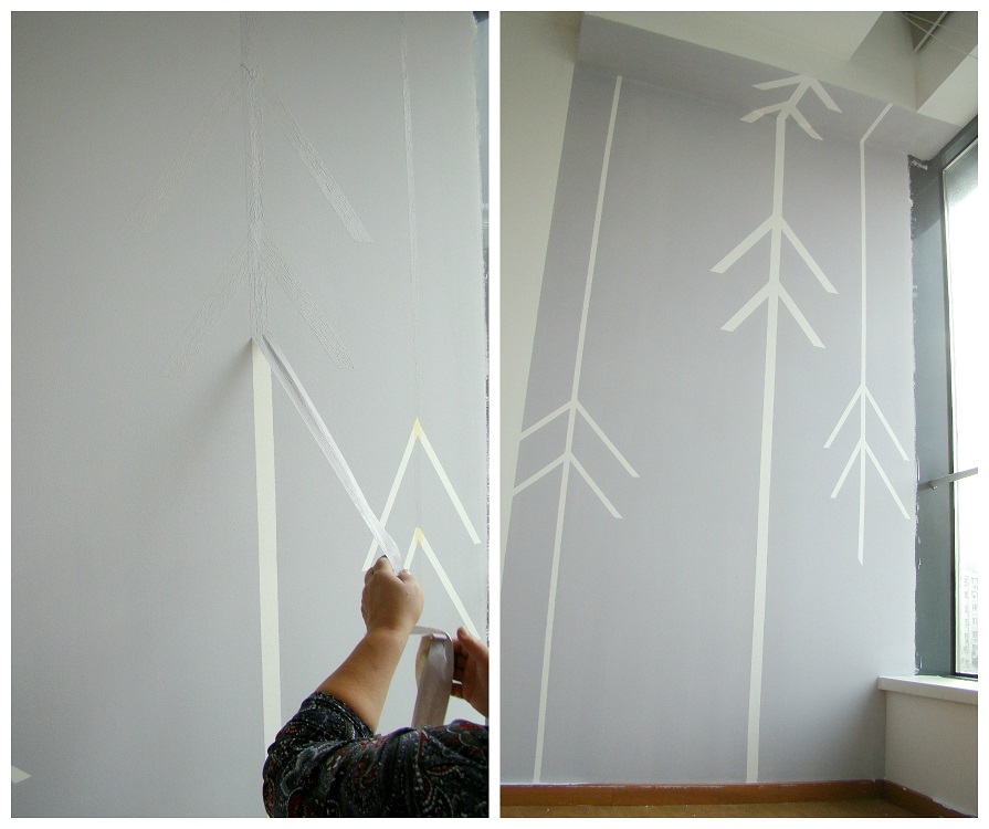 pasul 4 colorare perete braduti